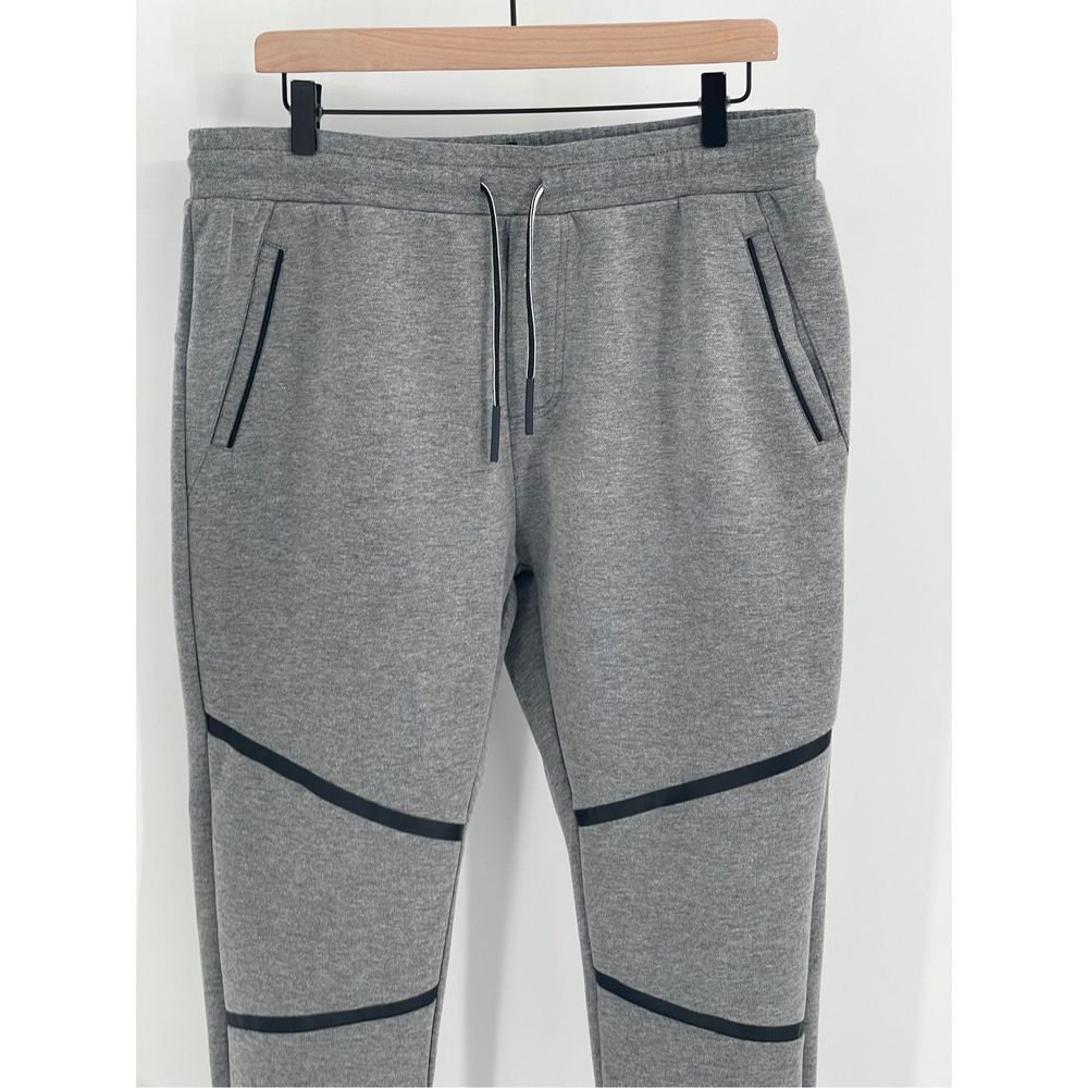 Piazza Man Sweatpants Jogger Men Size XL Gray Black Drawstring - Picture 2 of 13